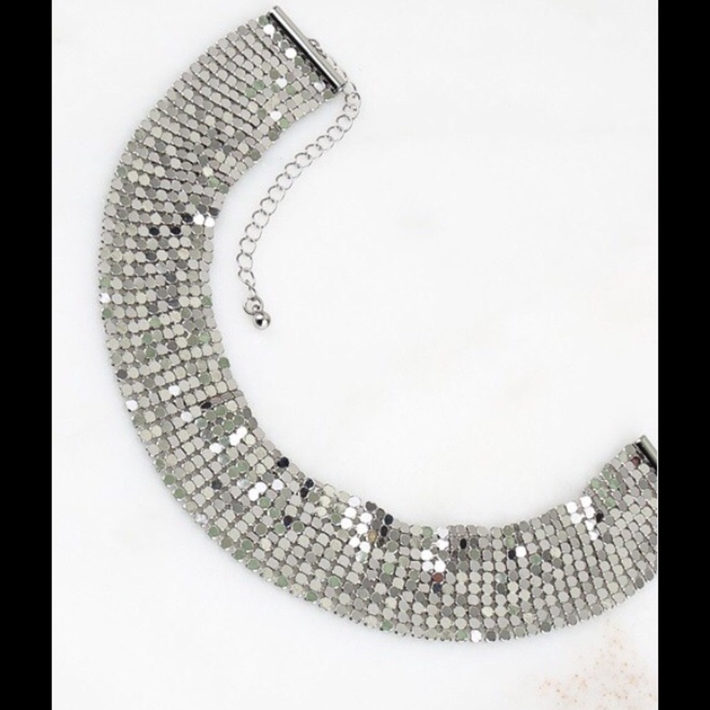 Metallic Silver ✨ Disco Ball ✨ Choker Necklace